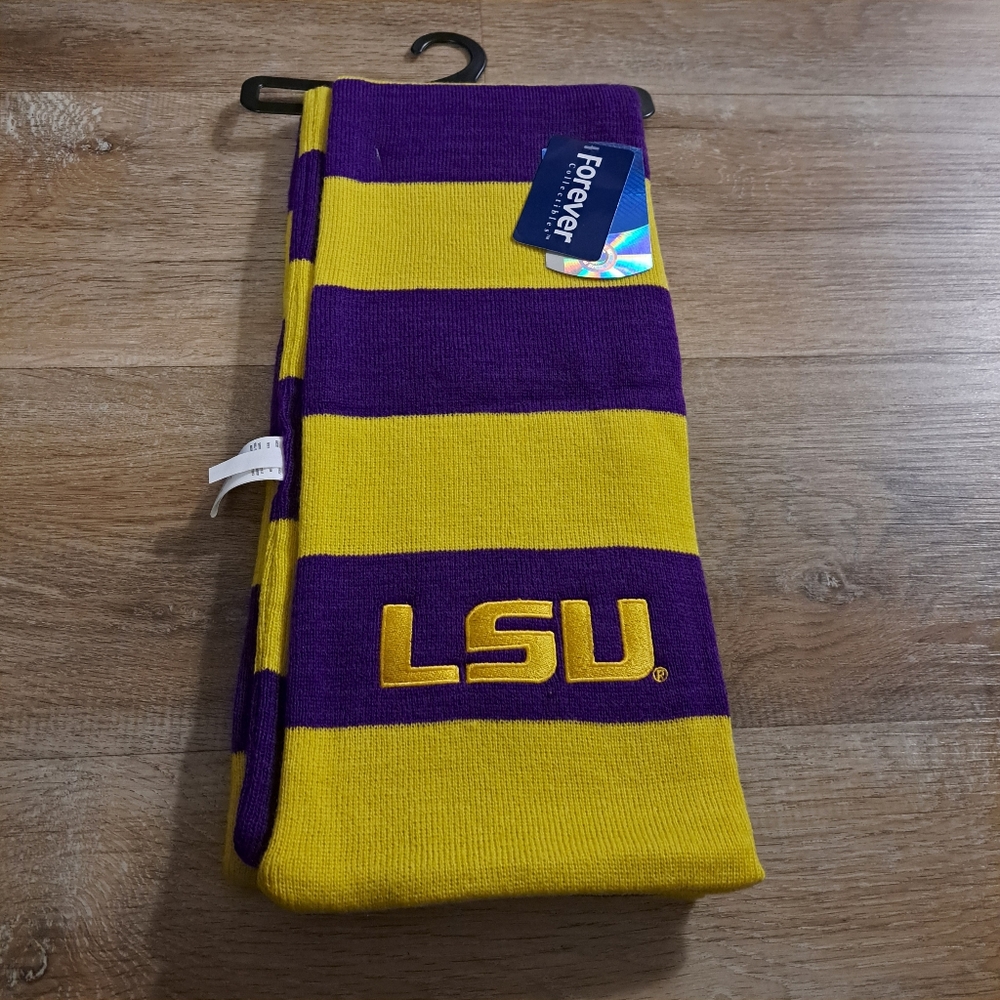 Forever Collectibles  LSU Purple and Gold Striped Scarf One Size